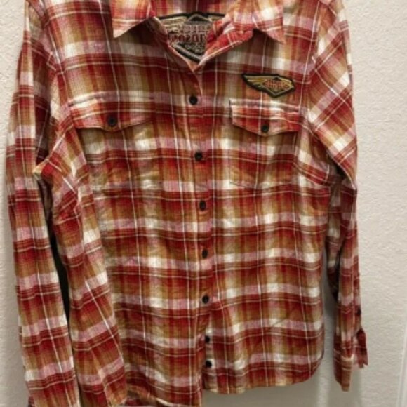 Harley-Davidson Woman’s 120th Anniversary Edition Flannel Button Shirt Sz XL - Picture 1 of 7